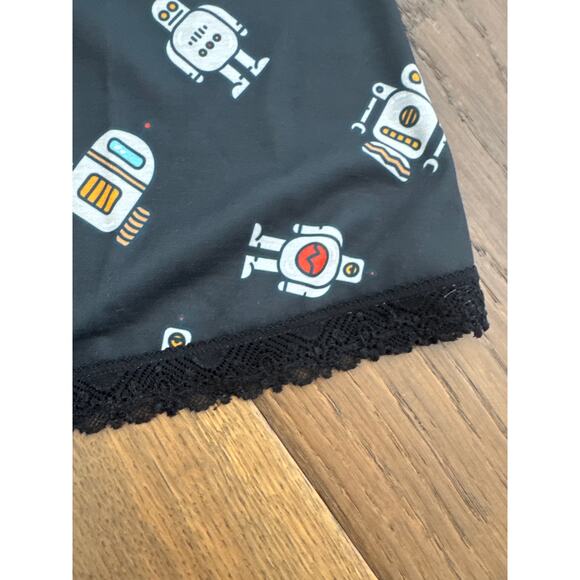 ModCloth Robot Nightgown V-Neck Tank Sleep Pajamas Navy Womens Small NWT - Picture 4 of 5